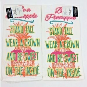 Set of 2 Flour Sack Towels Cotton Aloha Tropical